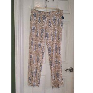 NWT Carole Little Linen Pants SIze 8 Southwest Print